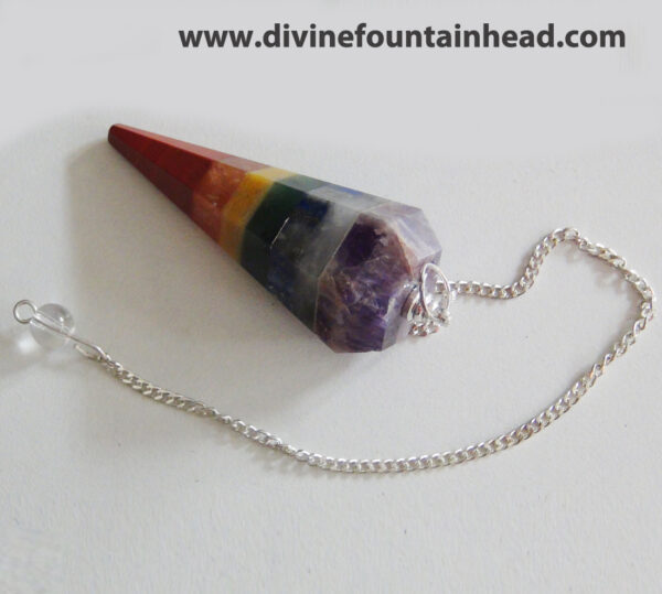 Seven Chakra Multi Layer Pointed Cone Pendulum - Image 3