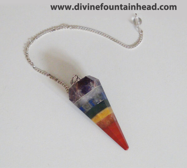 Seven Chakra Multi Layer Pointed Cone Pendulum - Image 4