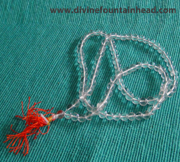 Clear Quartz Mala (string of prayer beads- 108+1) - Image 3