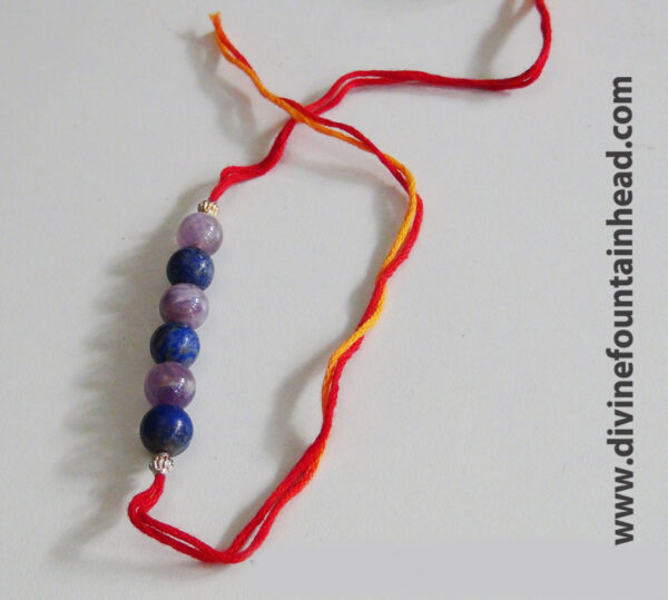 Lapiz-Amethyst Thread Bracelet (Rakhi) for Students - Image 3