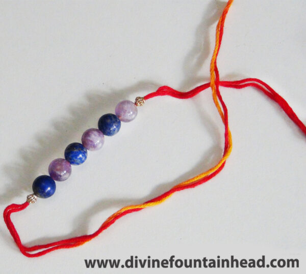 Lapiz-Amethyst Thread Bracelet (Rakhi) for Students - Image 4