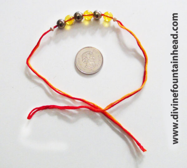 Citrine-Pyrite Abundance Thread Bracelet (Rakhi) - Image 3