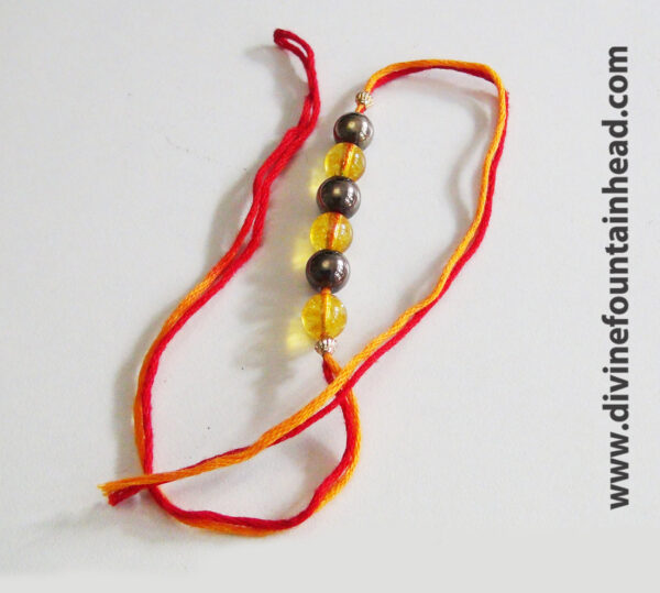 Citrine-Pyrite Abundance Thread Bracelet (Rakhi) - Image 4