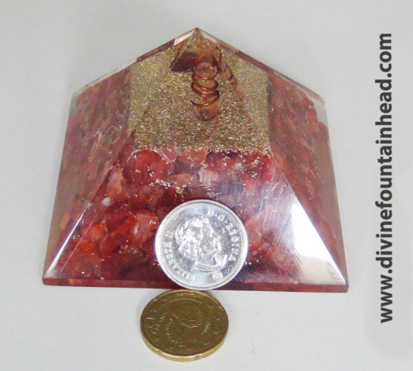 Carnelian Orgonite Pyramid - Image 3