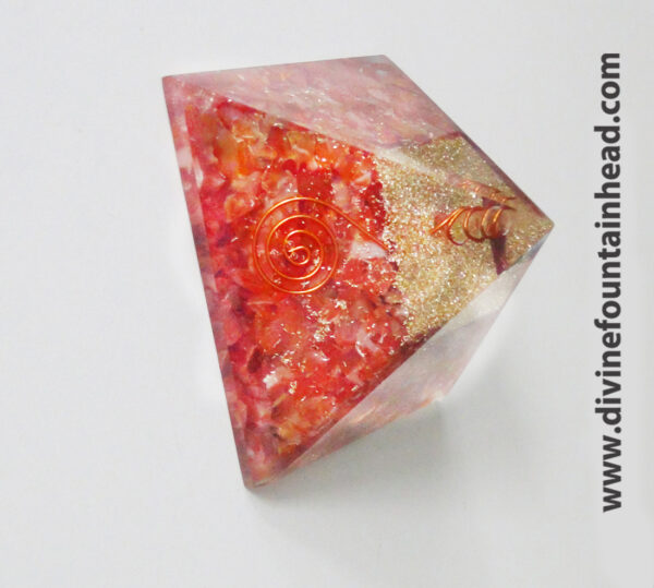 Carnelian Orgonite Pyramid - Image 4