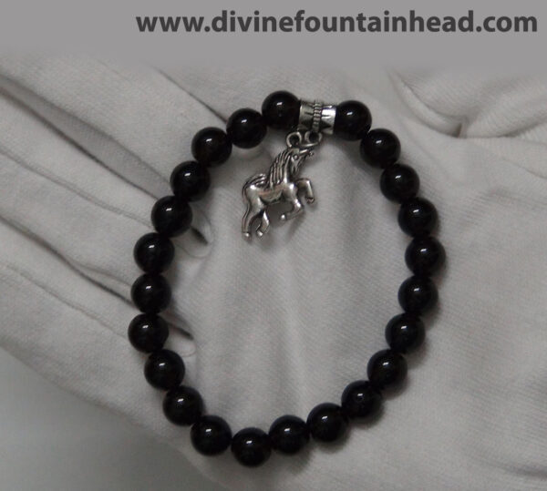 Smoky Quartz Bracelet with Unicorn Charm - Image 4