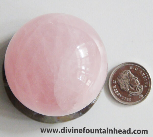 Rose Quartz Sphere Big size (with free Agate stand) - Image 3
