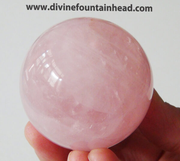 Rose Quartz Sphere Big size (with free Agate stand) - Image 4