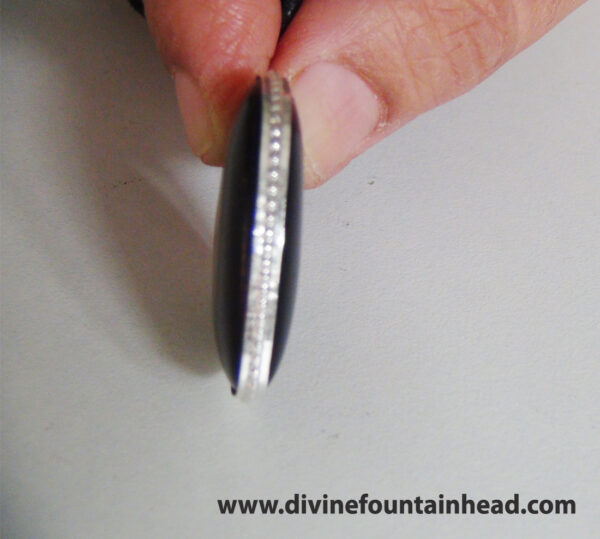 Heart Shape Black Agate Pendant - Image 3