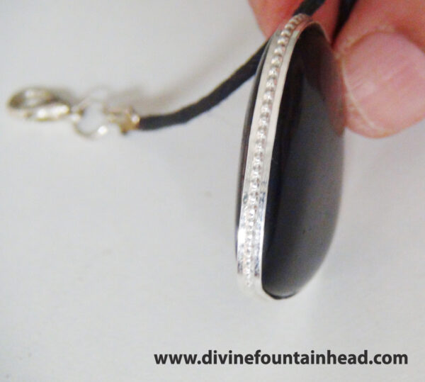 Heart Shape Black Agate Pendant - Image 4