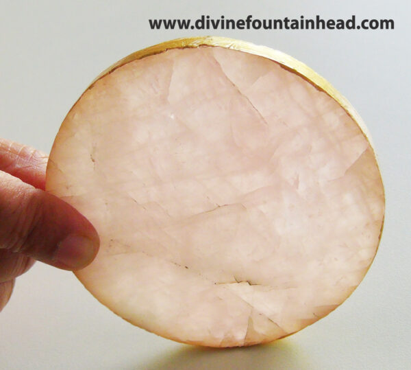 Rose Quartz Coasters (gold leaf edge) - 3 inch dia - Image 4
