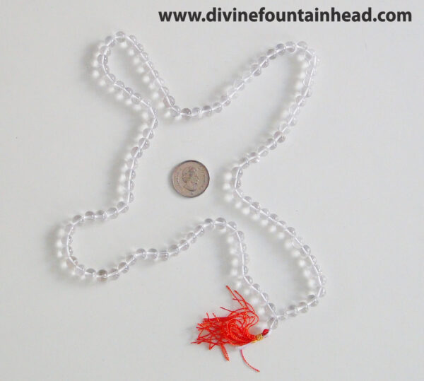 Clear Quartz Mala (string of prayer beads- 108+1) - Image 4