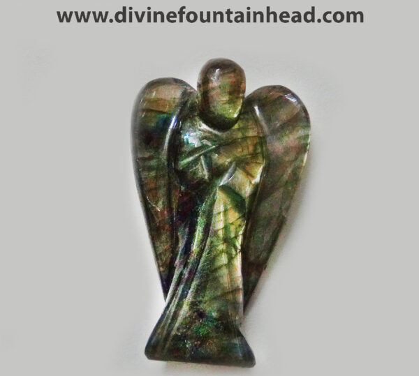Labradorite Angel with Golden Flash - Image 3
