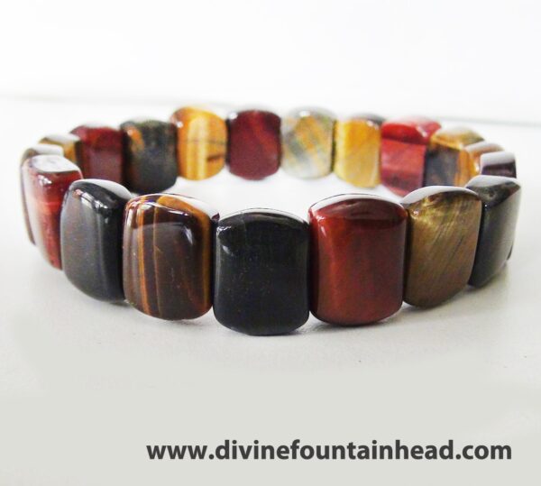 Blue–Red–Yellow Tiger Eye Protection Bracelet - Image 4