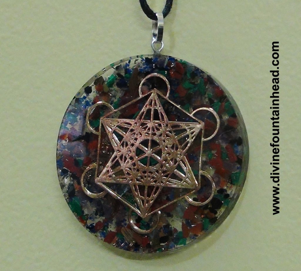 Orgone Healing Pendant Necklace With Lapis Lazuli - Adjustable Cord, 2 Inch Pendant, Natural Crystal & Resin - View #5