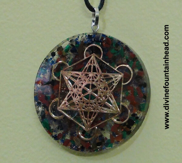 Metatron’s Cube (Sacred Symbol) Orgone Pendant - EMF Radiation Protection - Image 4