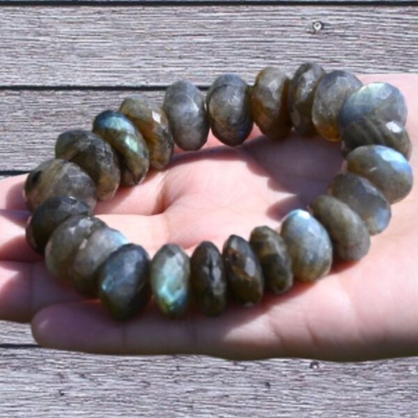 Labradorite With Blue Fire (rondelle-faceted beads) - Image 3
